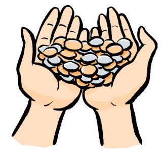 coins hand coins hand